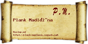 Plank Madléna névjegykártya